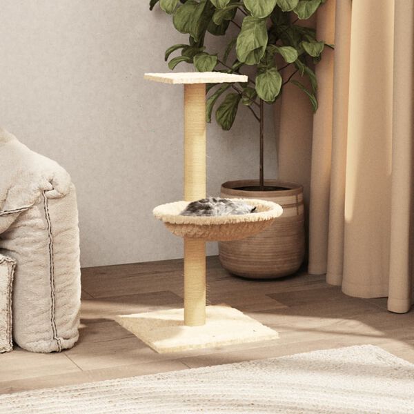 vidaXL Kratzbaum mit Sisal-Kratzs&auml;ule Creme 74 cm