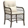 vidaXL 3-tlg. Bistro-Set mit Kissen Braun Poly Rattan