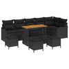 vidaXL Garten-Sofa-Set 10 Stk. 9-Sitzanzahl Schwarz