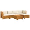 vidaXL Outdoor-Sofagarnitur mit Kissen 6 St&uuml;ck Braun Massivholz Akazie