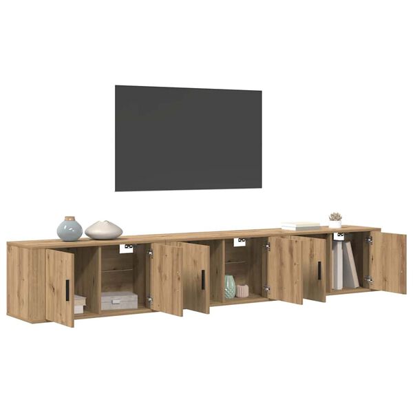 vidaXL Wand-TV-Schrank Set 3 pcs Artisan-Eiche 80 x 34,5 x 40 cm