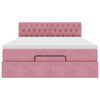 vidaXL Ottoman-Bett mit Matratze Rosa 140x200 cm Samt