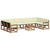 vidaXL Outdoor-Sofagarnitur 11 Stk. Natur und Creme