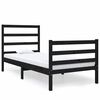 vidaXL Massivholzbett Schwarz Kiefer 90x190 cm
