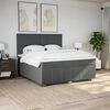 vidaXL Boxspringbett mit Matratze Dunkelgrau 180x200 cm Stoff