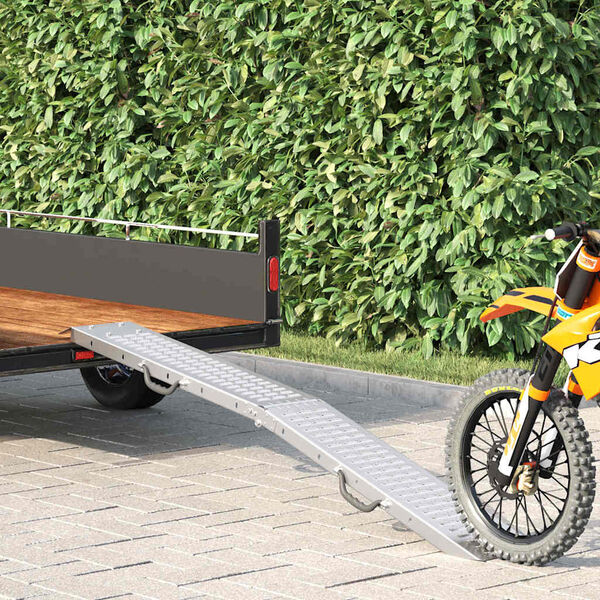 vidaXL Laderampe Silber 186 x 23 x 4,5 cm Verzinkter Stahl