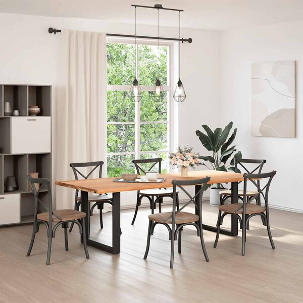 vidaXL Tischplatte Hellbraun 240x100x4,2cm Massivholz Eiche Rechteckig