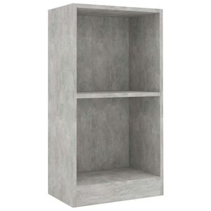 vidaXL B&uuml;cherregal Betongrau 40x24x75 cm Holzwerkstoff