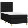vidaXL Boxspringbett mit Matratze & LED Schwarz 90x200 cm Stoff