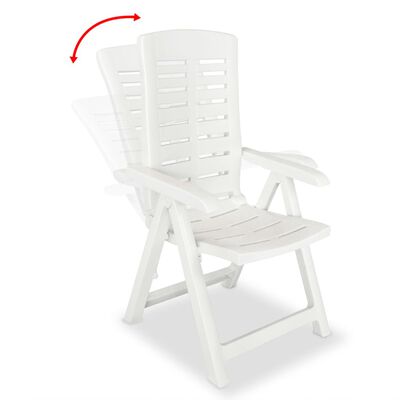 vidaXL Garten-Liegestühle 6 Stk. Kunststoff Weiß