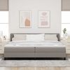 vidaXL Boxspringbett mit Matratze Taupe 200 x 200 cm Stoff