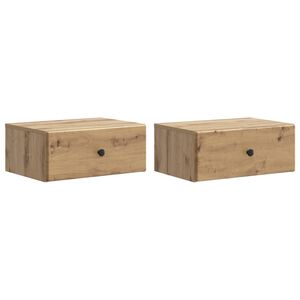 vidaXL Wandmontierter Nachttisch 2 pcs Artisan-Eiche 49 x 34,5 x 20 cm