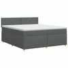 vidaXL Boxspringbett mit Matratze Dunkelgrau 140 x 200 cm Stoff