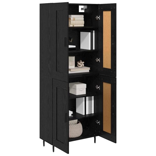 vidaXL Highboard 2 pcs Schwarz Eichen-Optik Holzwerkstoff
