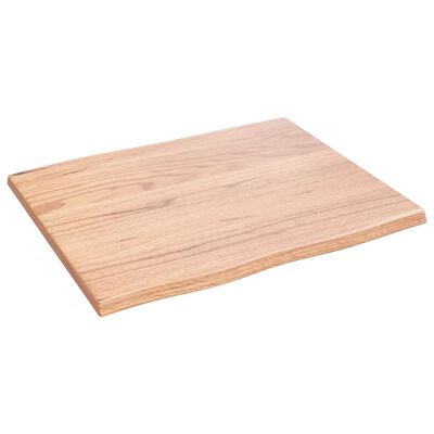 vidaXL Tischplatte 60x50x2 cm Massivholz Eiche Behandelt Baumkante