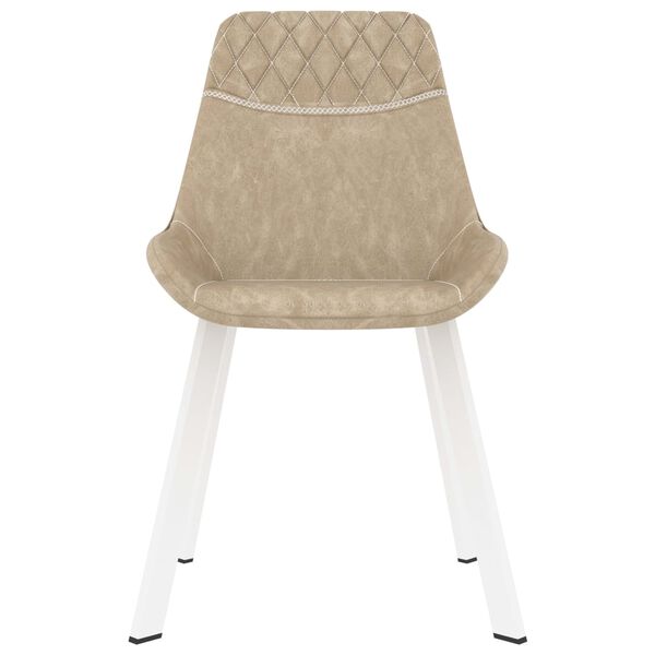 vidaXL Esszimmerst&uuml;hle 2 Stk. Creme Kunstleder