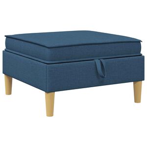 vidaXL Sofa-Hocker mit Stauraum Blau Stoff