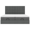 vidaXL Ottoman-Bett mit Matratzen & LEDs Dunkelgrau 180x200 cm Stoff