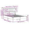 vidaXL Massivholzbett mit Regal ohne Matratze Wachsbraun 140x200 cm