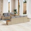 vidaXL Garten-Sofa-Set mit Speicher 8 pcs Beige Poly Rattan