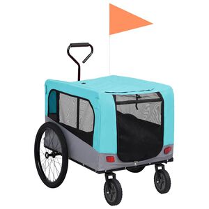 vidaXL 2-in-1 Fahrradanh&auml;nger f&uuml;r Hunde und Buggy Blau und Grau