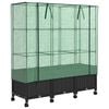 vidaXL Gartenplanter mit Gew&auml;chshausabdeckung und R&auml;dern 3 Stk. PP
