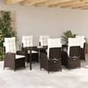 vidaXL Garten Essgruppe mit Kissen 7 pcs Braun Poly-Rattan