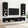 vidaXL TV-Schränk 2 pcs Schwarz 30,5 x 30 x 102 cm Holzwerkstoff
