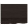 vidaXL Tischplatte Dunkelbraun 80x60x(2-6)cm Massivholz Eiche