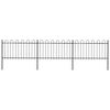vidaXL Gartenzaun mit Rundbogen Stahl 504 x 100 cm Schwarz