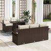 vidaXL Gartensofa-set mit Kissen mit Speicher 6 pcs Braun Poly Rattan