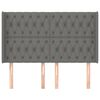 vidaXL Kopfteil mit Ohren Dunkelgrau 147x16x118/128 cm Stoff