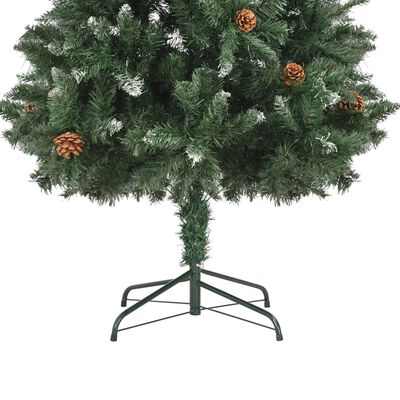 vidaXL Künstlicher Weihnachtsbaum Kiefernzapfen Weißem Glitzer 180 cm
