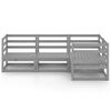 vidaXL 4-tlg. Garten-Lounge-Set Grau Massivholz Kiefer