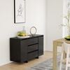 vidaXL Sideboard mit 3 Schubladen Schwarz 120x41x75 cm Holzwerkstoff