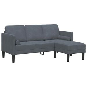 vidaXL Sofa Set mit Kissen Dunkelgrau Polyester
