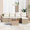 vidaXL Garten-Sofa-Set mit Kissen mit Speicher 6 pcs Beige und Creme