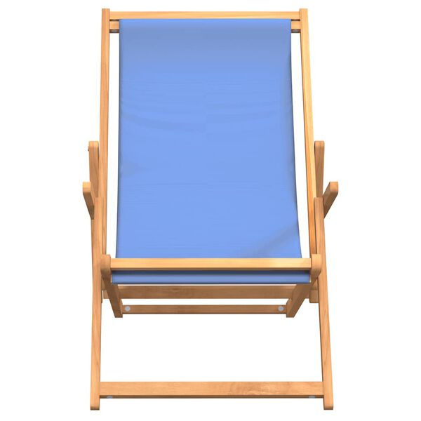 vidaXL Strandstuhl Klappbar Massivholz Teak Blau