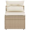 vidaXL Gartensofas ohne Armlehnen mit Kissen 2 Stk. Beige Poly Rattan