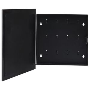 vidaXL Schl&uuml;sselkasten mit Magnettafel Schwarz 35x35x4 cm