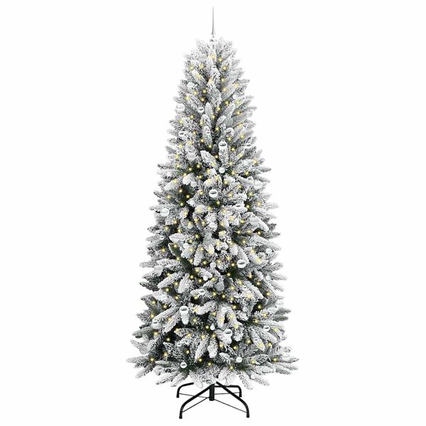 vidaXL K&uuml;nstlicher Weihnachtsbaum mit 300 LEDs mit St&auml;nder Wei&szlig; 240 cm