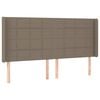 vidaXL Kopfteil mit Ohren Taupe 203x16x118/128 cm Stoff