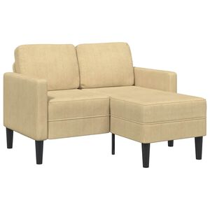 vidaXL 2-Sitzer-Sofa mit Chaiselongue L-Form Graugr&uuml;n 125 cm Leinen