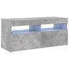vidaXL TV-Schrank mit LED-Leuchten Betongrau 90x35x40 cm