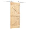 vidaXL Schiebet&uuml;r Nat&uuml;rlich und Wei&szlig; 85 x 210 cm Massivkiefer