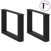 vidaXL Couchtischbeine U-Form 2 Stk. Schwarz 50x(30-31) cm Stahl