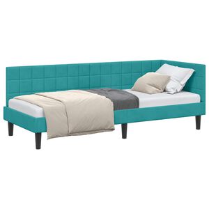 vidaXL Eckbettgestell T&uuml;rkis 80 x 200 cm Samt
