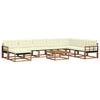 vidaXL Outdoor-Sofagarnitur 9 pcs Natur und Creme Massivholz Akazie