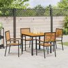 vidaXL Garten Essgruppe 5 pcs Schwarz und Braun Poly-Rattan
