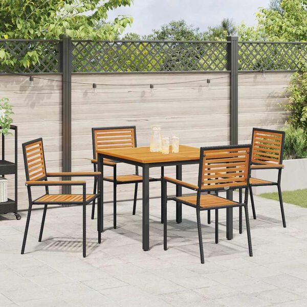 vidaXL Garten Essgruppe 5 pcs Schwarz und Braun Poly-Rattan